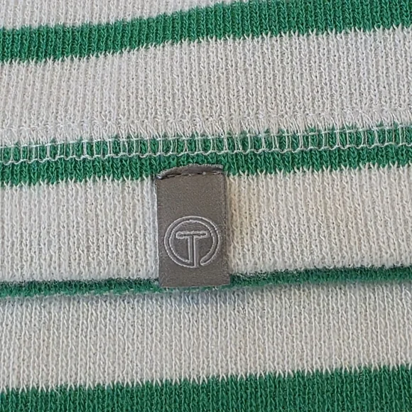 T by Talbots Green Volley Stripe Hooded Ribbed Pullover Hoodie Size XL - Picture 8 of 8